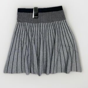 PREMISE Pullon Skirt Womens Size M Black White Striped A Line Knit Modern Chic